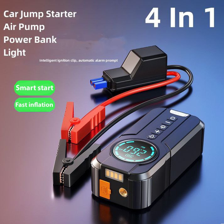 MasterFixTools™Portable Electric Tyre Inflator 4 in 1 with car charger, powerbank and flashlight